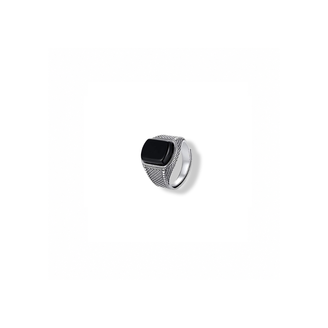 Black Signet Ring (Adjustable)